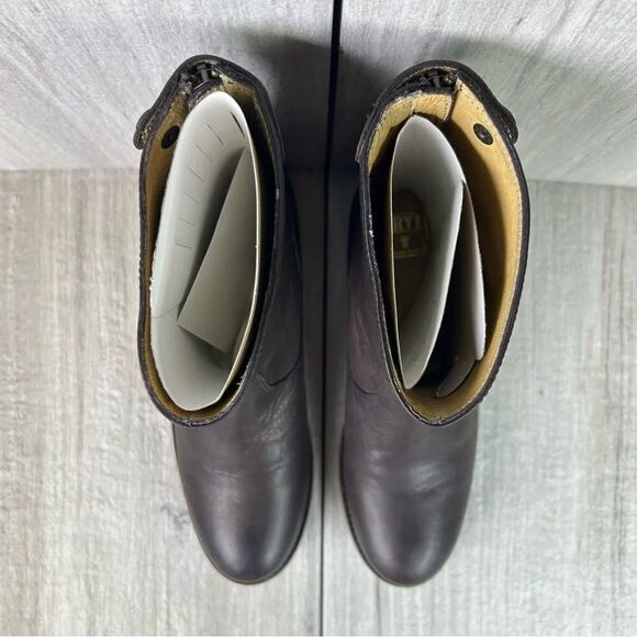 Frye Melissa Button Zip Up Short Ankle Bootie Brown Leather Shoe Womens Size 6 B - Picture 11 of 11